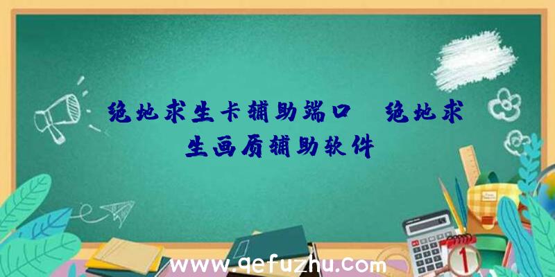 「绝地求生卡辅助端口」|绝地求生画质辅助软件